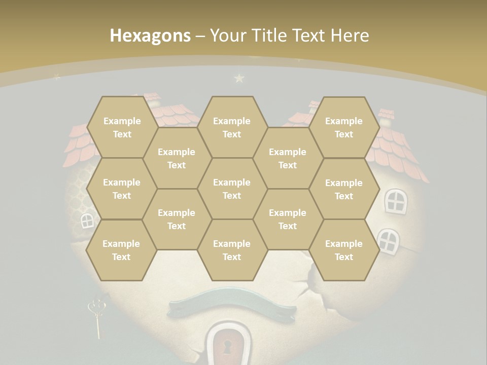 A Heart Shaped House With A Key In It PowerPoint Template
