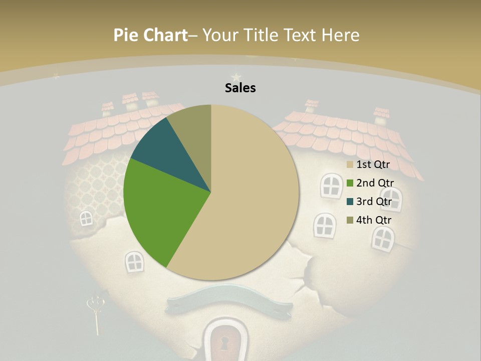 A Heart Shaped House With A Key In It PowerPoint Template