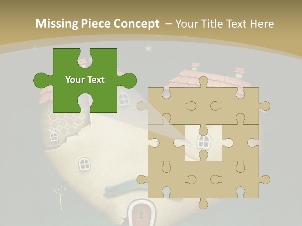 A Heart Shaped House With A Key In It PowerPoint Template