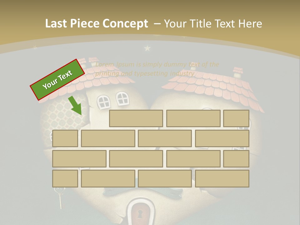 A Heart Shaped House With A Key In It PowerPoint Template