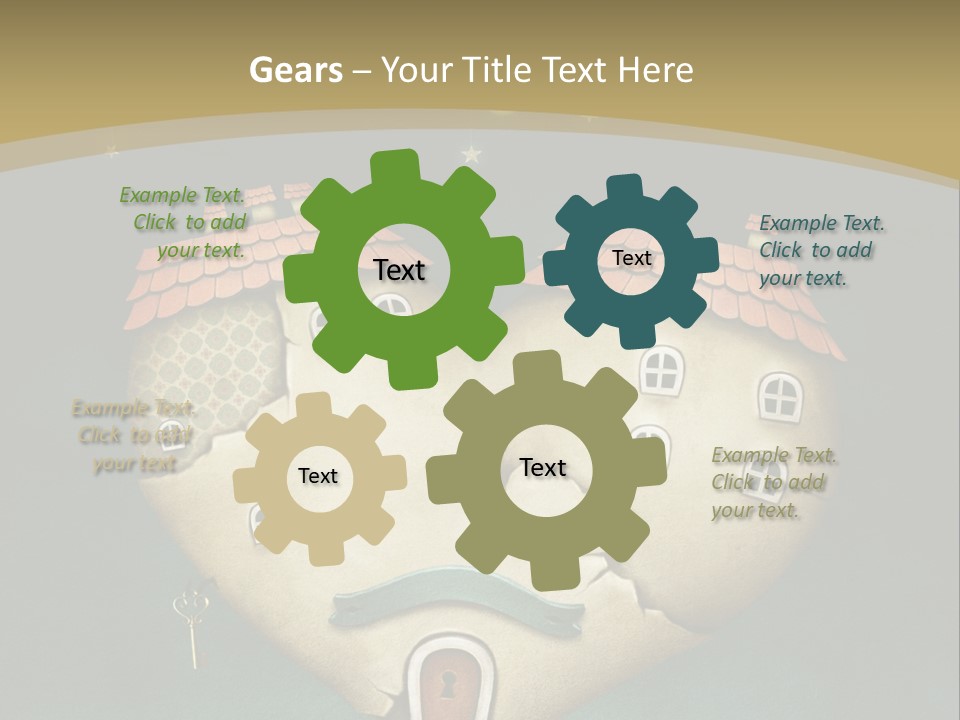A Heart Shaped House With A Key In It PowerPoint Template