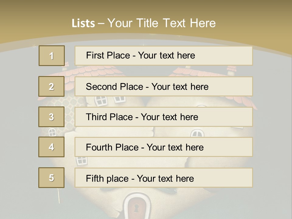 A Heart Shaped House With A Key In It PowerPoint Template