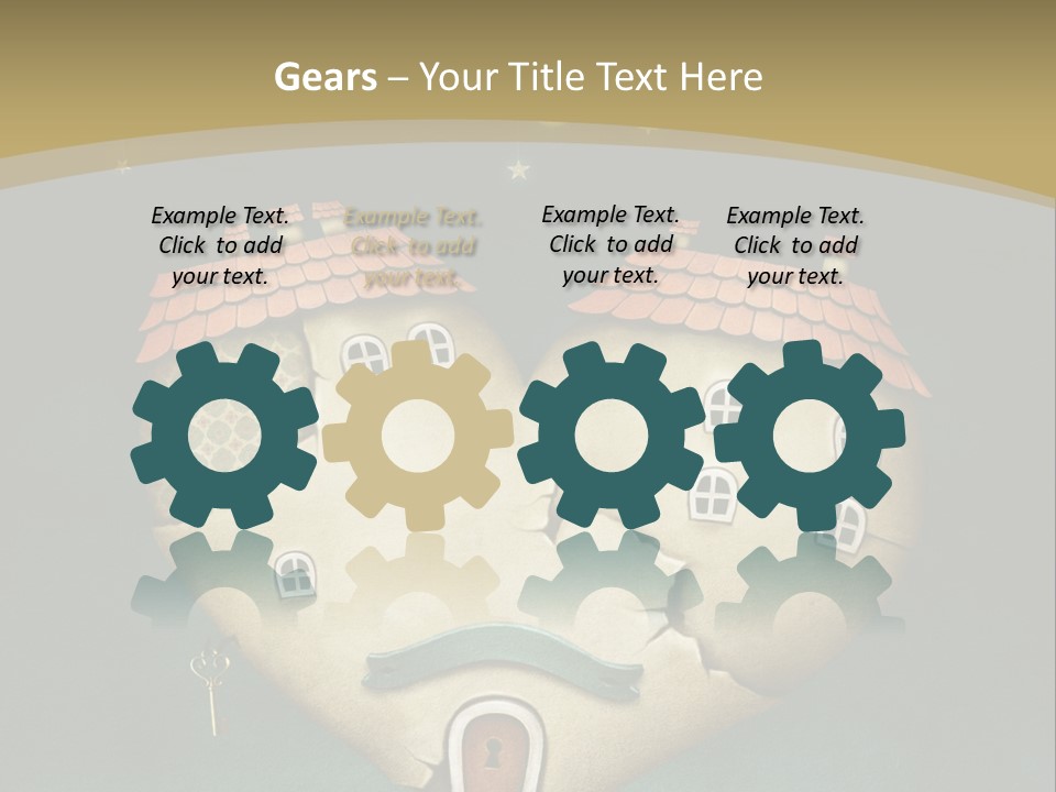 A Heart Shaped House With A Key In It PowerPoint Template