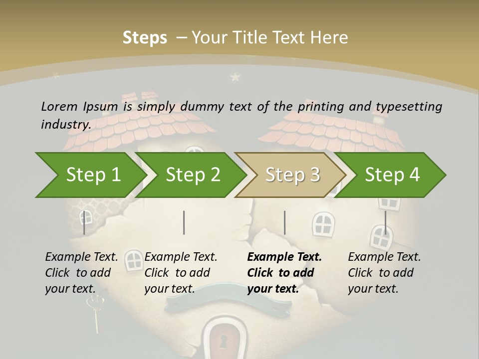 A Heart Shaped House With A Key In It PowerPoint Template