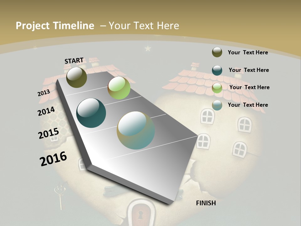 A Heart Shaped House With A Key In It PowerPoint Template