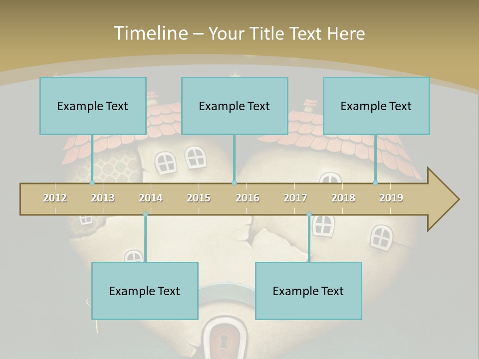 A Heart Shaped House With A Key In It PowerPoint Template
