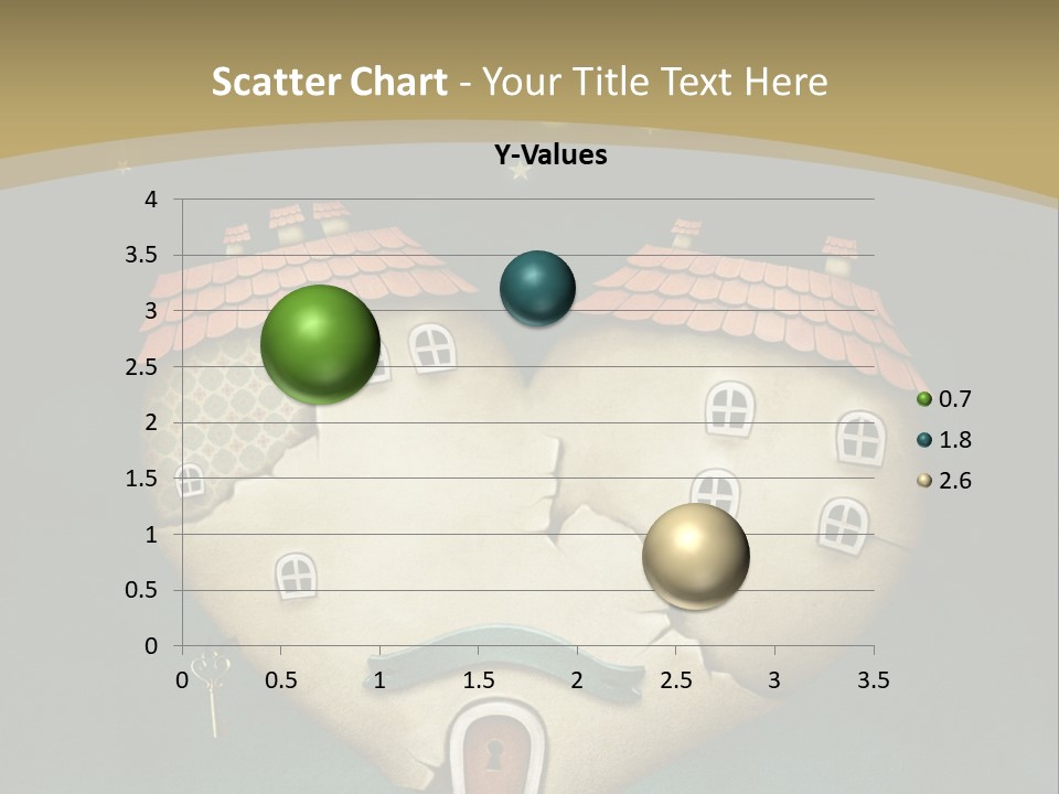 A Heart Shaped House With A Key In It PowerPoint Template