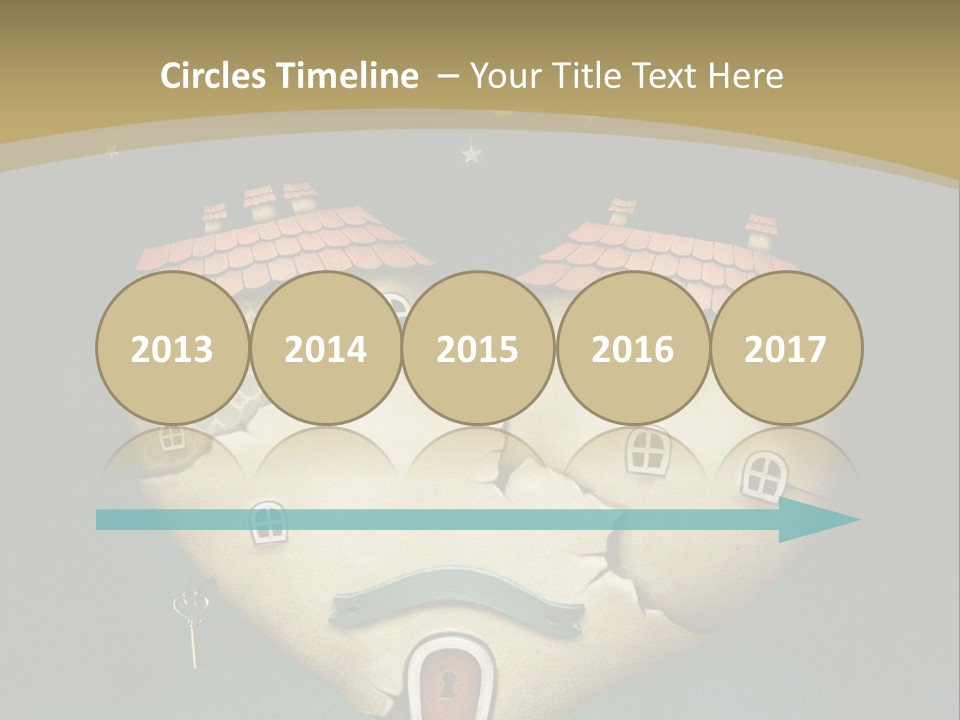 A Heart Shaped House With A Key In It PowerPoint Template