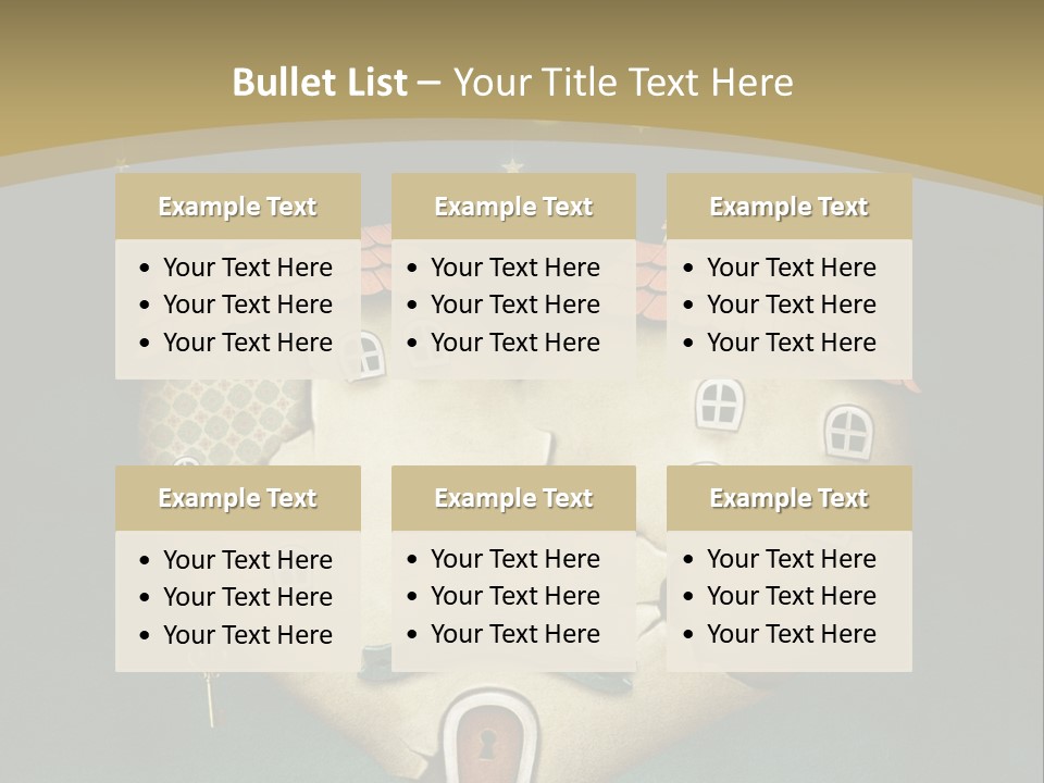 A Heart Shaped House With A Key In It PowerPoint Template