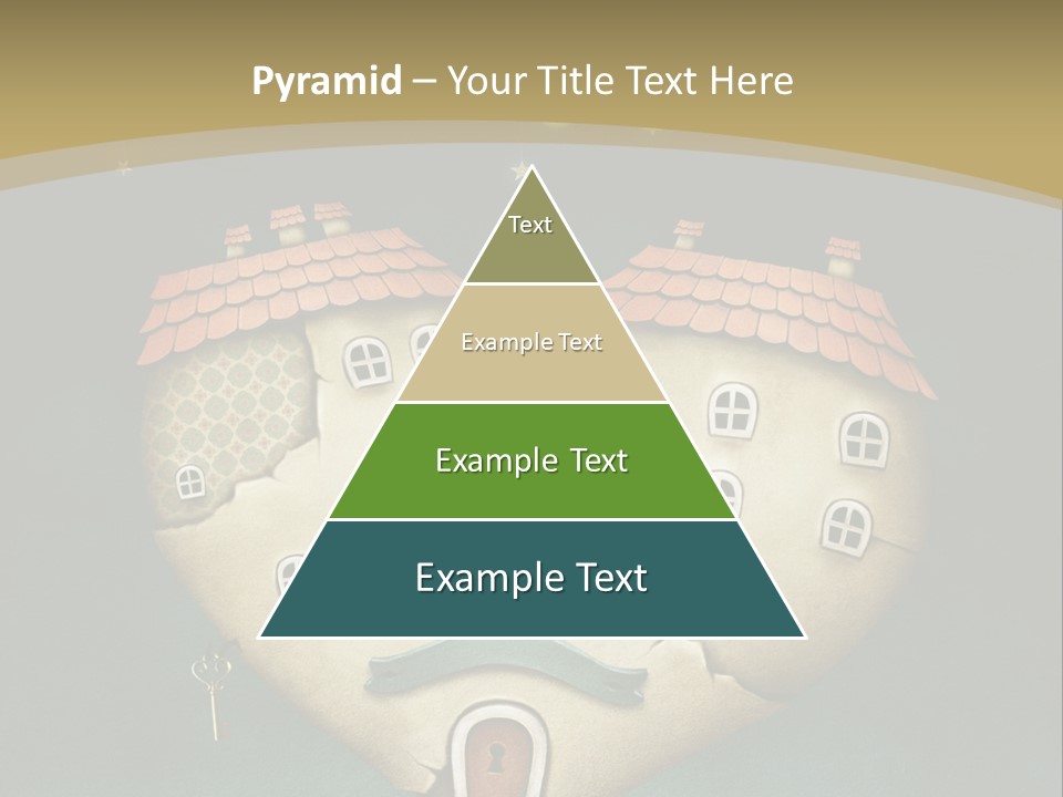 A Heart Shaped House With A Key In It PowerPoint Template