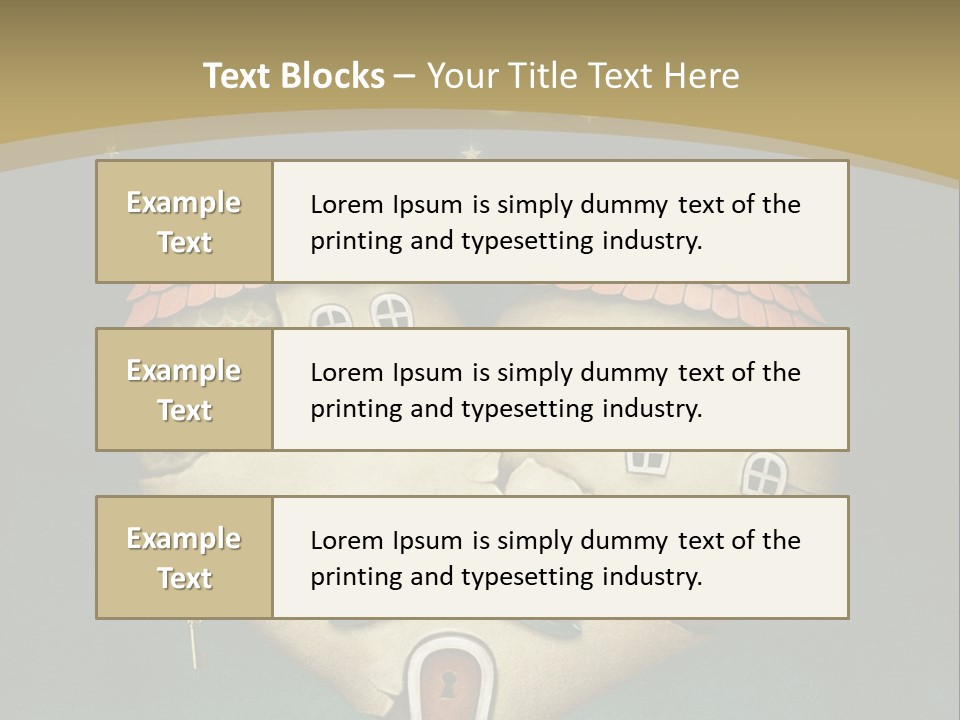 A Heart Shaped House With A Key In It PowerPoint Template