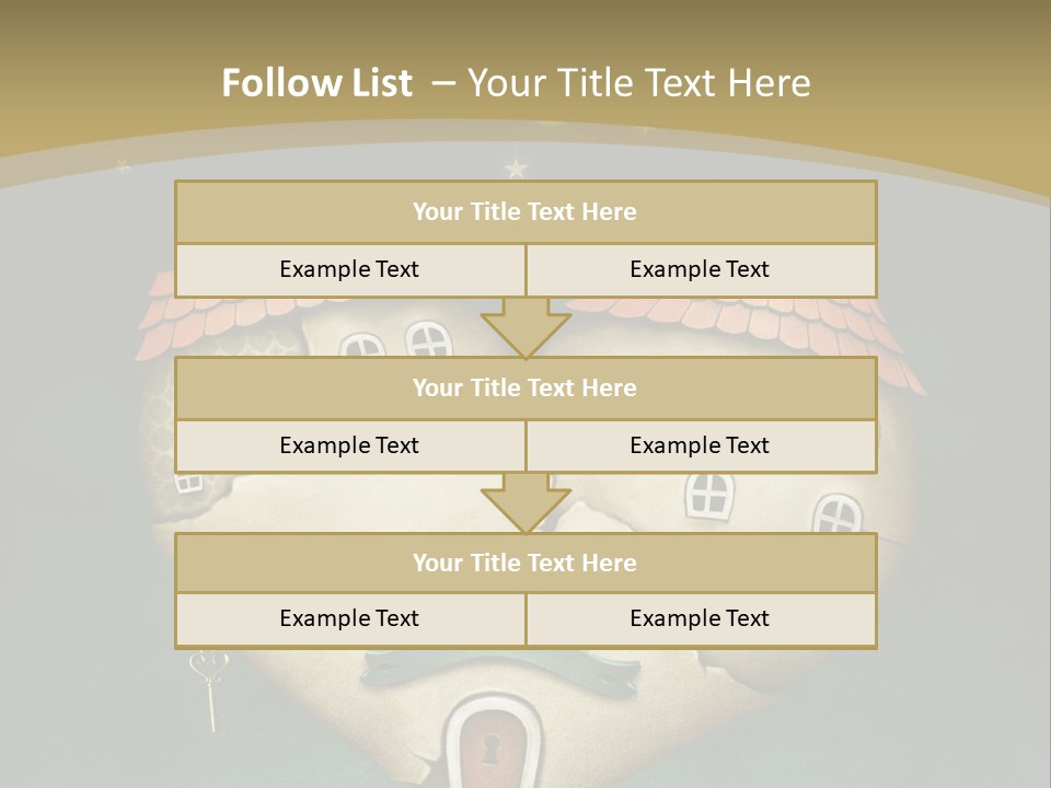 A Heart Shaped House With A Key In It PowerPoint Template