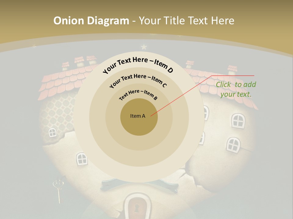 A Heart Shaped House With A Key In It PowerPoint Template