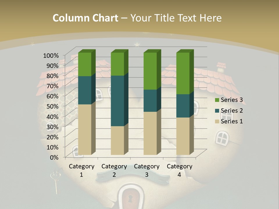 A Heart Shaped House With A Key In It PowerPoint Template