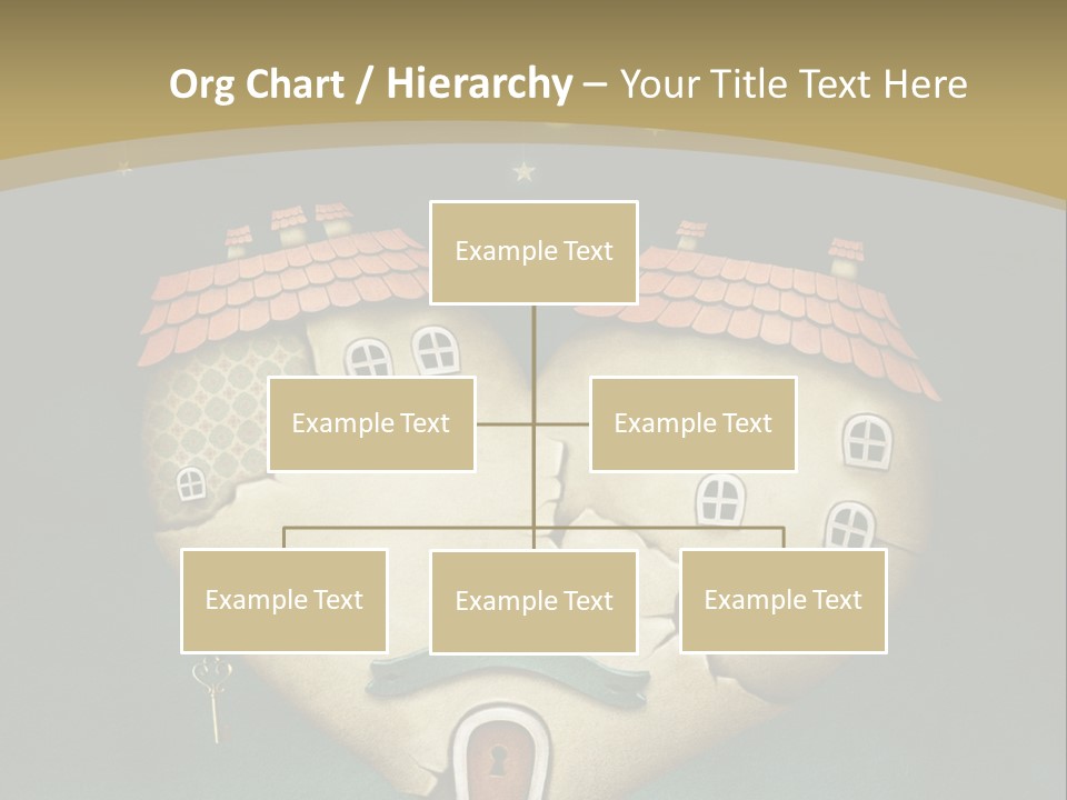 A Heart Shaped House With A Key In It PowerPoint Template