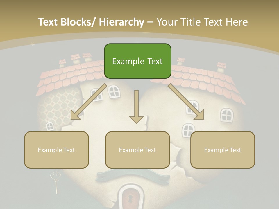 A Heart Shaped House With A Key In It PowerPoint Template