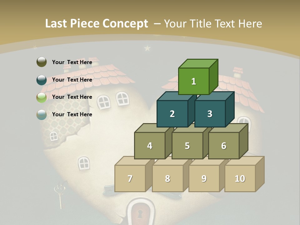 A Heart Shaped House With A Key In It PowerPoint Template