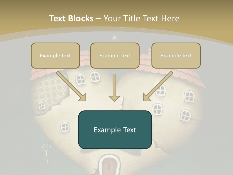 A Heart Shaped House With A Key In It PowerPoint Template