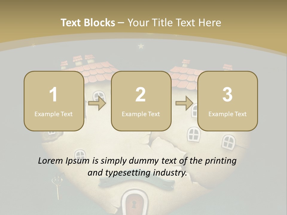 A Heart Shaped House With A Key In It PowerPoint Template