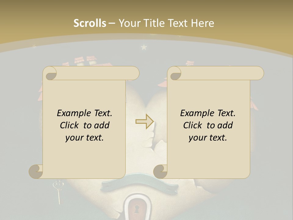 A Heart Shaped House With A Key In It PowerPoint Template