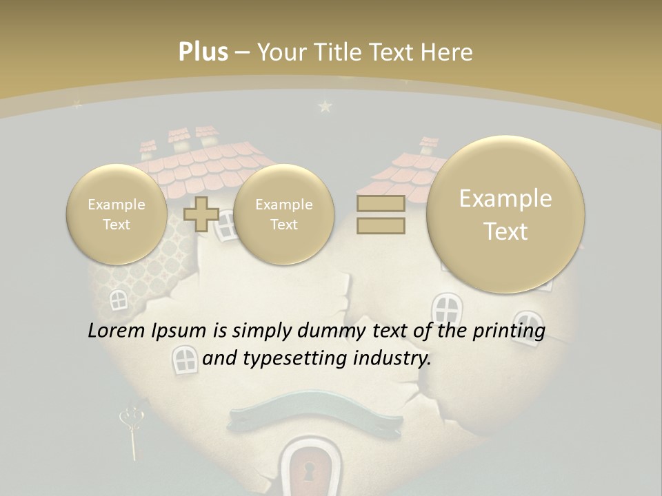 A Heart Shaped House With A Key In It PowerPoint Template