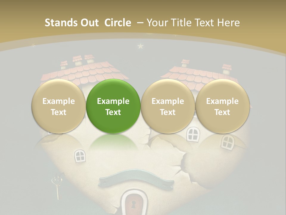 A Heart Shaped House With A Key In It PowerPoint Template