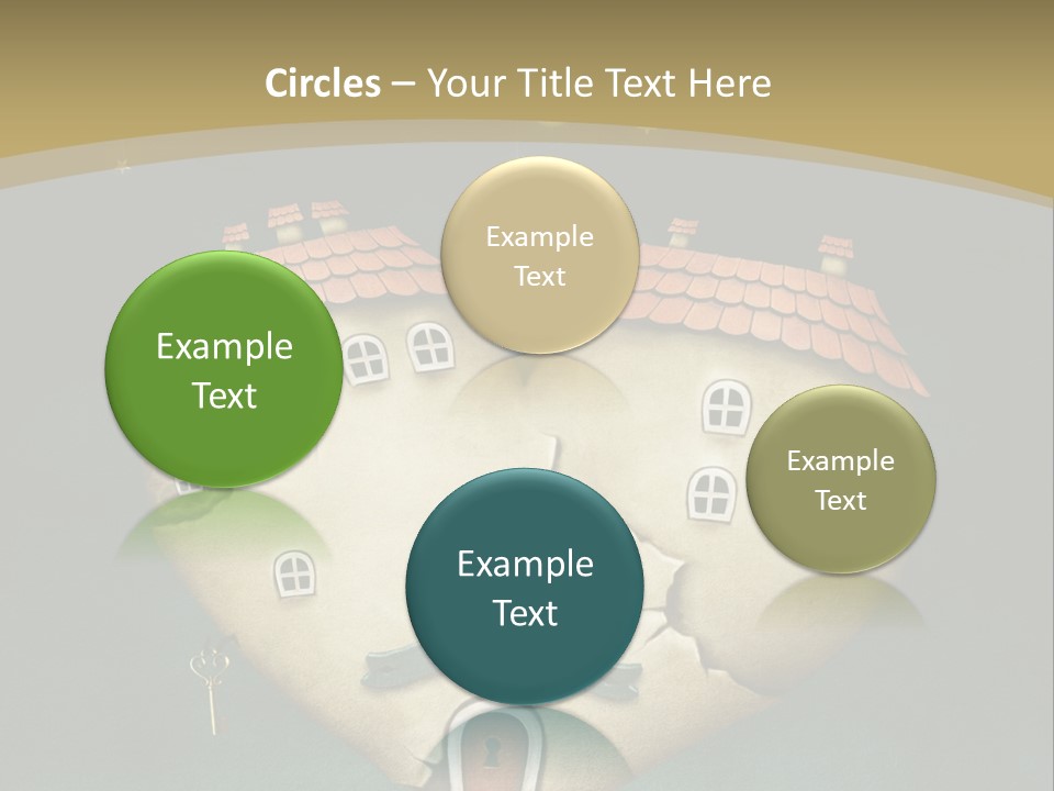 A Heart Shaped House With A Key In It PowerPoint Template