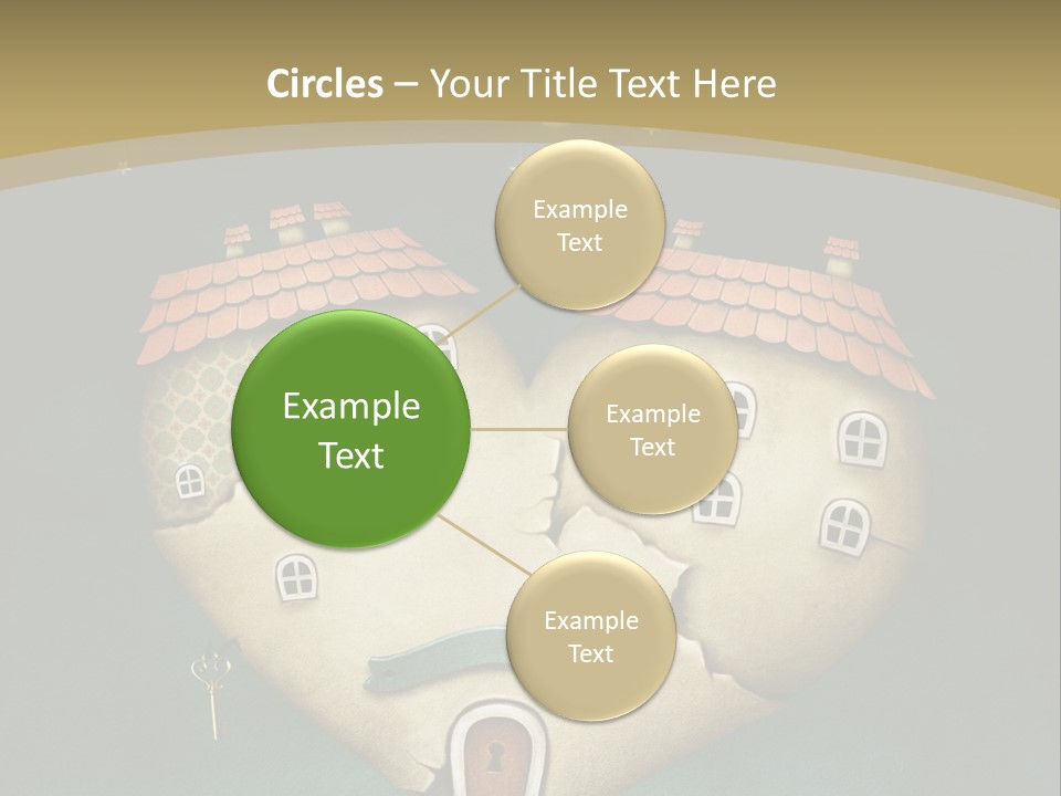 A Heart Shaped House With A Key In It PowerPoint Template