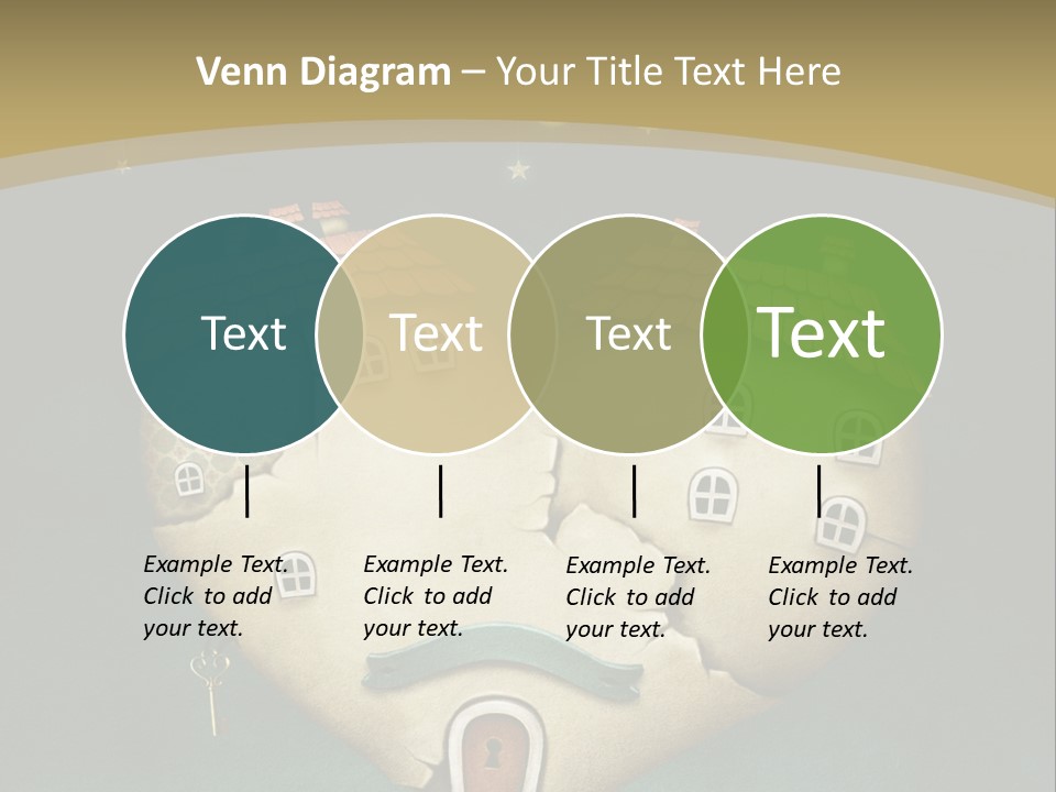 A Heart Shaped House With A Key In It PowerPoint Template