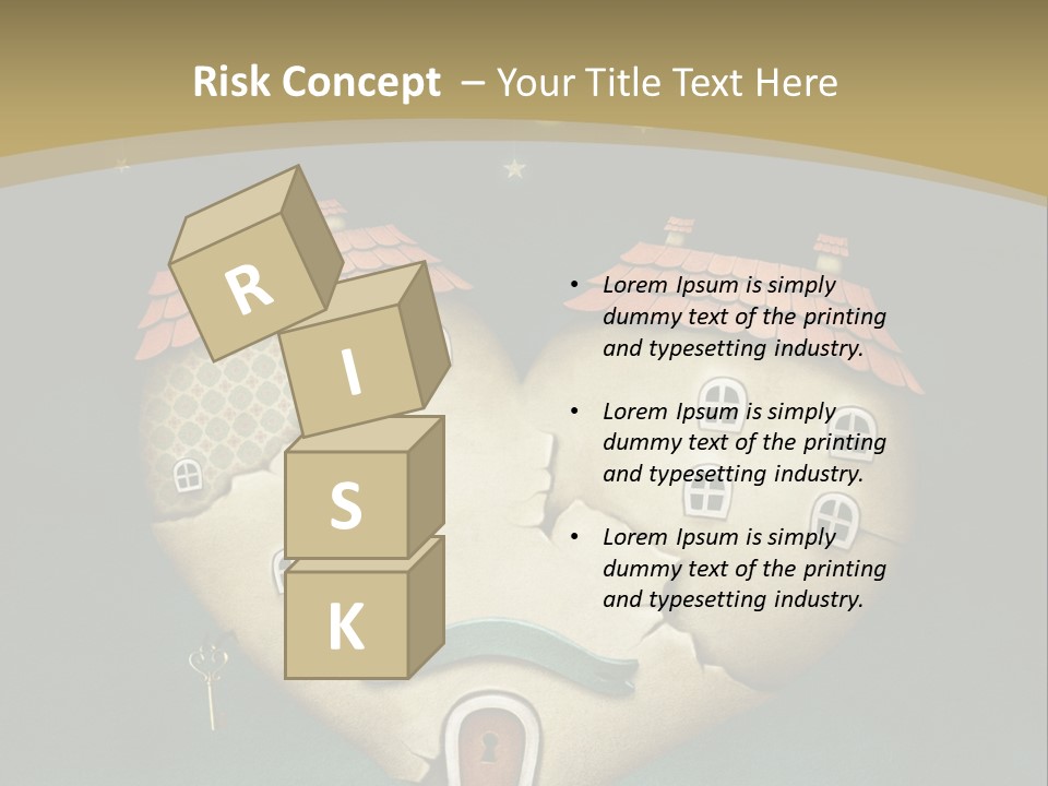 A Heart Shaped House With A Key In It PowerPoint Template