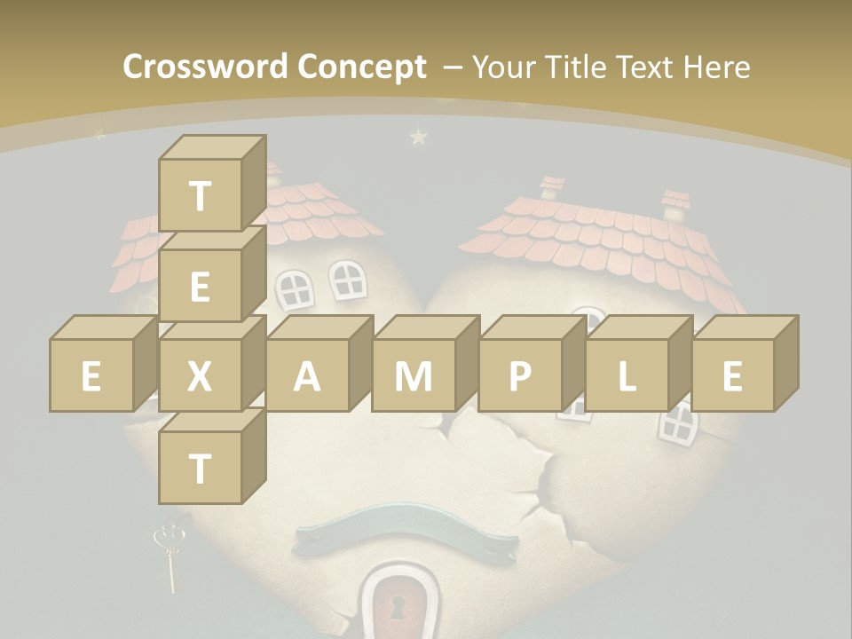 A Heart Shaped House With A Key In It PowerPoint Template