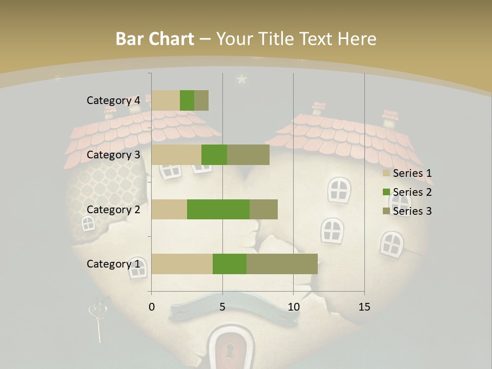 A Heart Shaped House With A Key In It PowerPoint Template