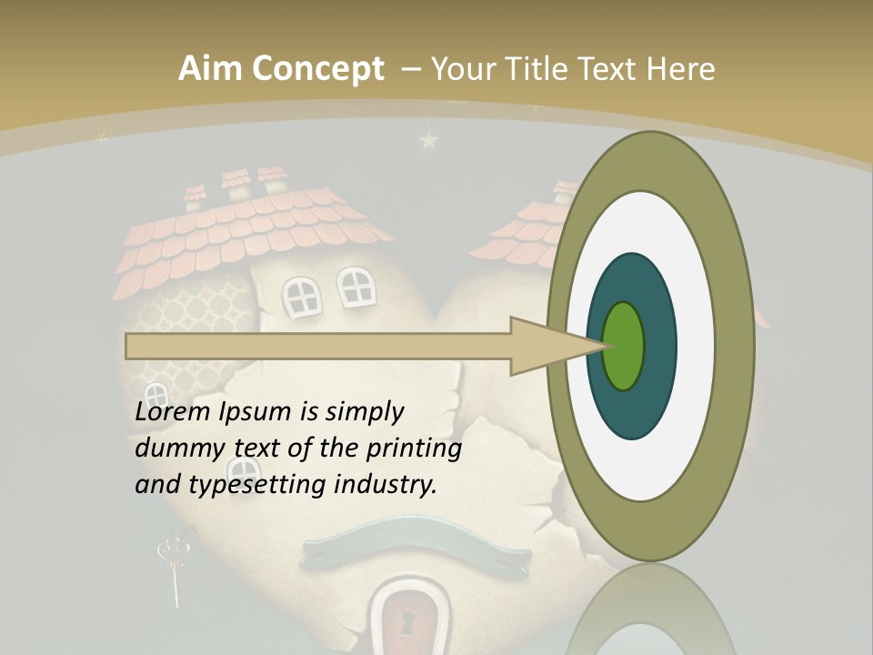 A Heart Shaped House With A Key In It PowerPoint Template