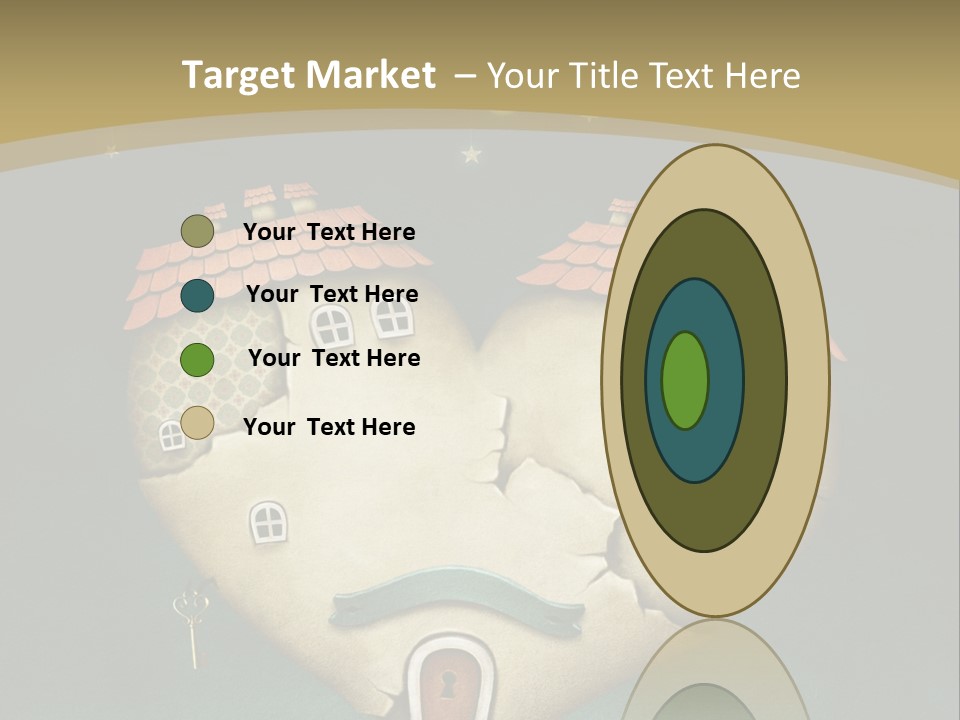 A Heart Shaped House With A Key In It PowerPoint Template