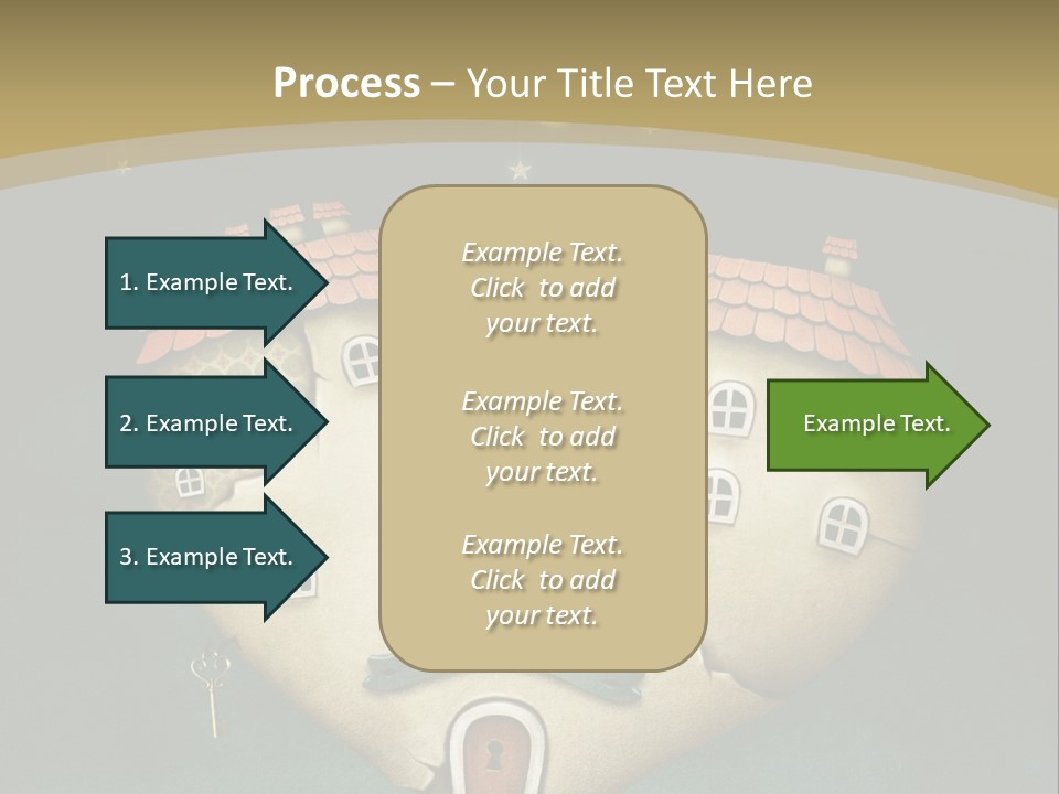 A Heart Shaped House With A Key In It PowerPoint Template