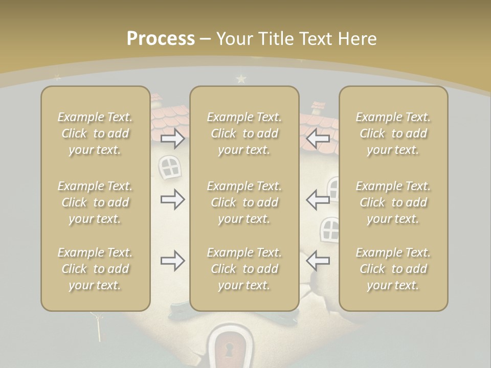 A Heart Shaped House With A Key In It PowerPoint Template