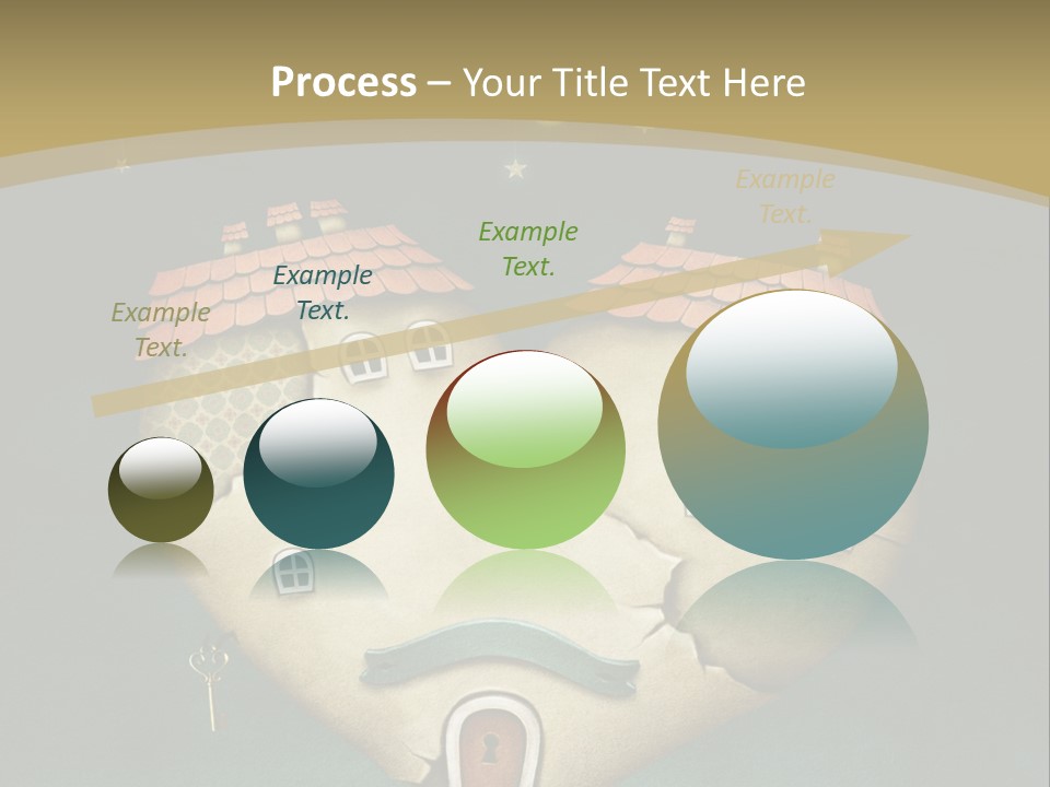 A Heart Shaped House With A Key In It PowerPoint Template