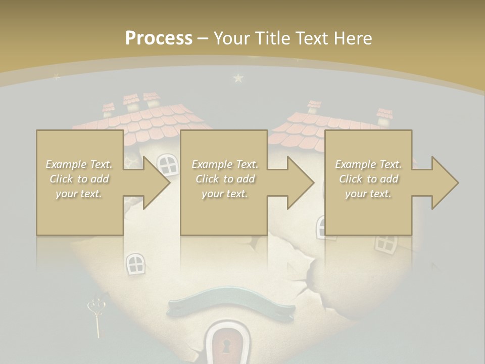 A Heart Shaped House With A Key In It PowerPoint Template