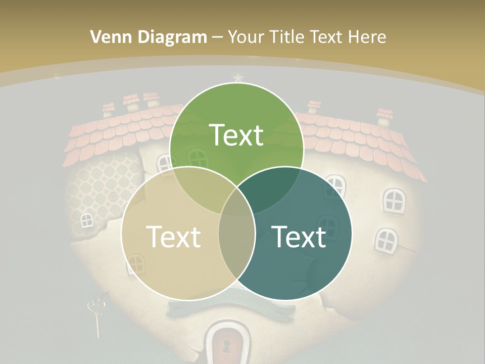 A Heart Shaped House With A Key In It PowerPoint Template