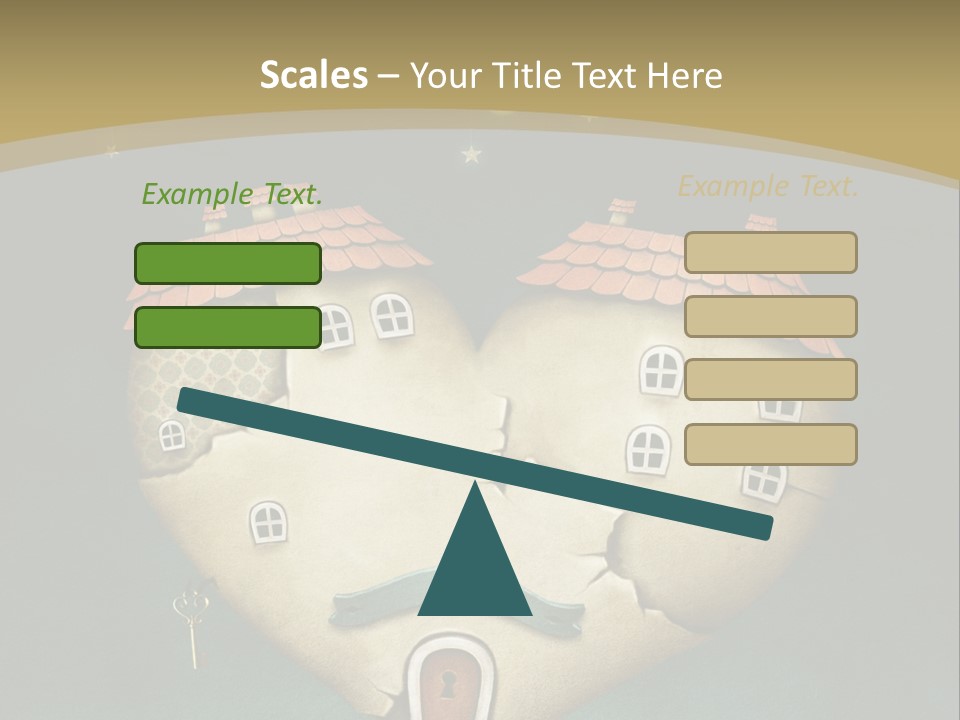 A Heart Shaped House With A Key In It PowerPoint Template