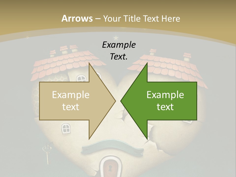 A Heart Shaped House With A Key In It PowerPoint Template
