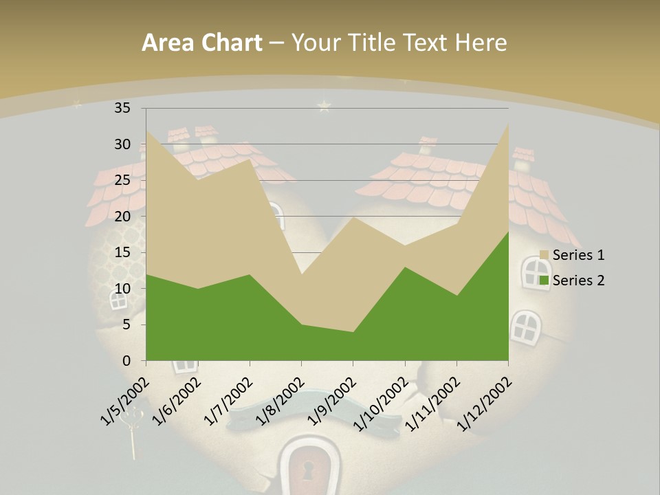 A Heart Shaped House With A Key In It PowerPoint Template
