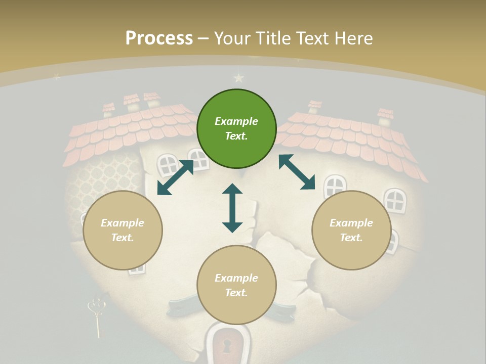 A Heart Shaped House With A Key In It PowerPoint Template