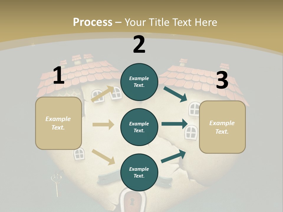 A Heart Shaped House With A Key In It PowerPoint Template