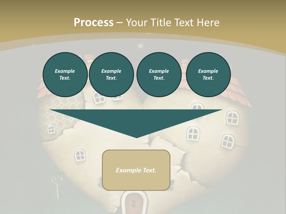 A Heart Shaped House With A Key In It PowerPoint Template