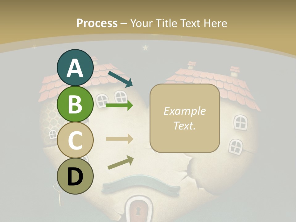 A Heart Shaped House With A Key In It PowerPoint Template