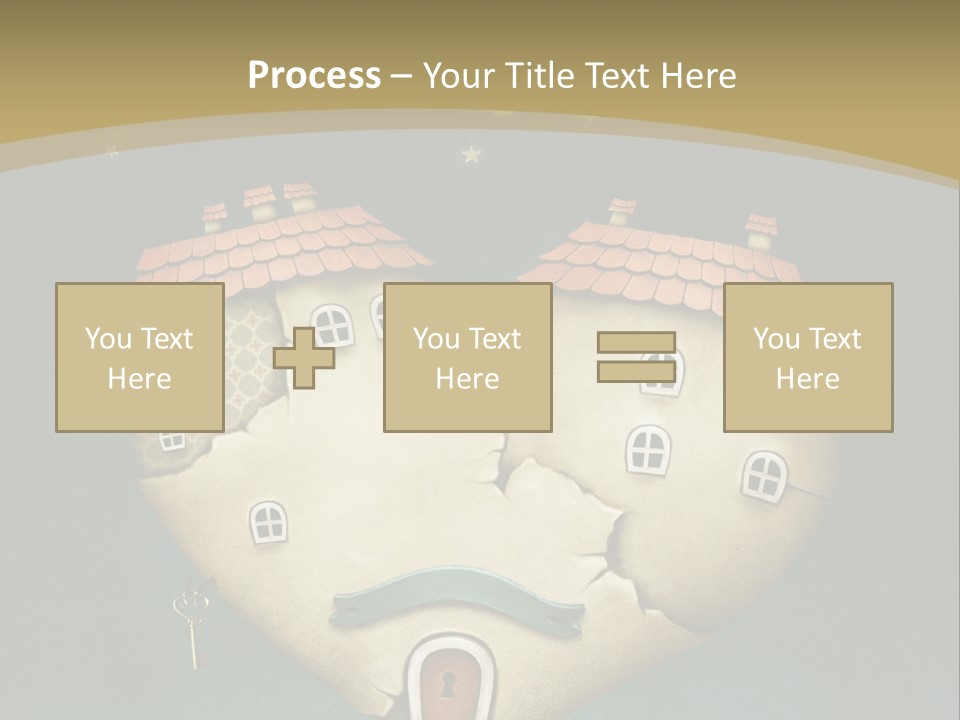 A Heart Shaped House With A Key In It PowerPoint Template