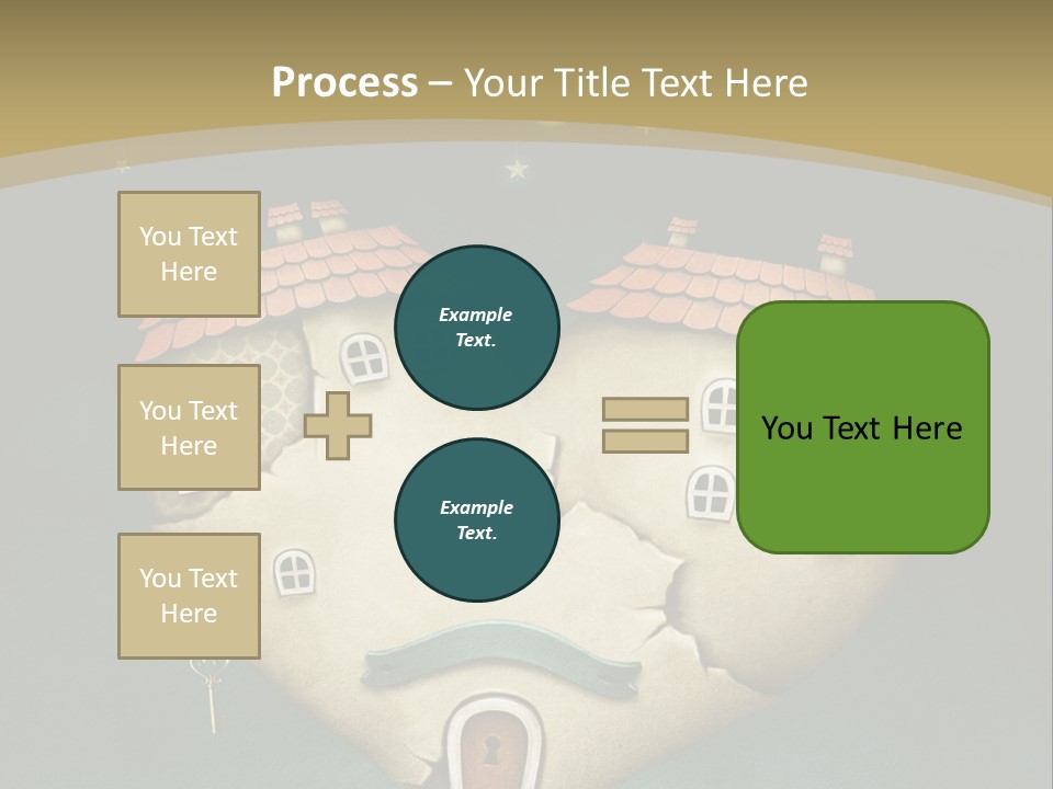 A Heart Shaped House With A Key In It PowerPoint Template