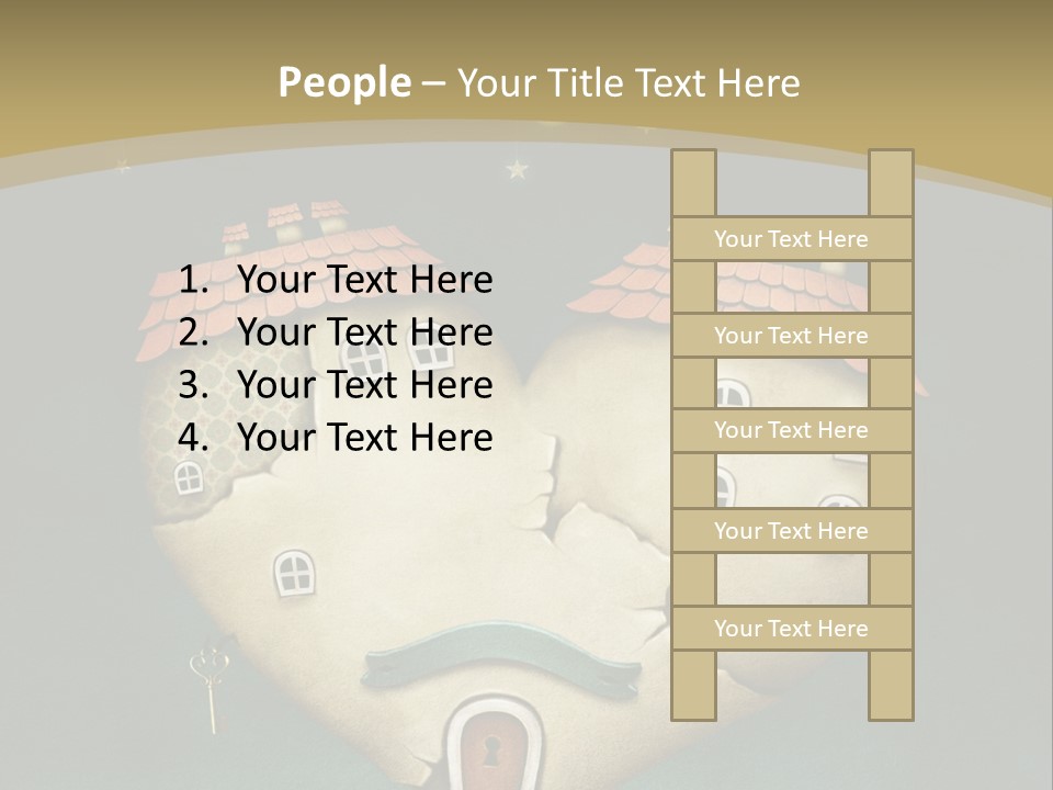 A Heart Shaped House With A Key In It PowerPoint Template