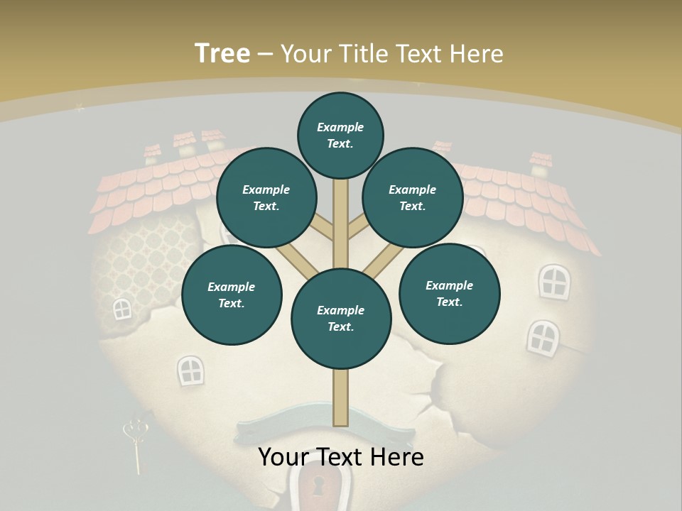 A Heart Shaped House With A Key In It PowerPoint Template